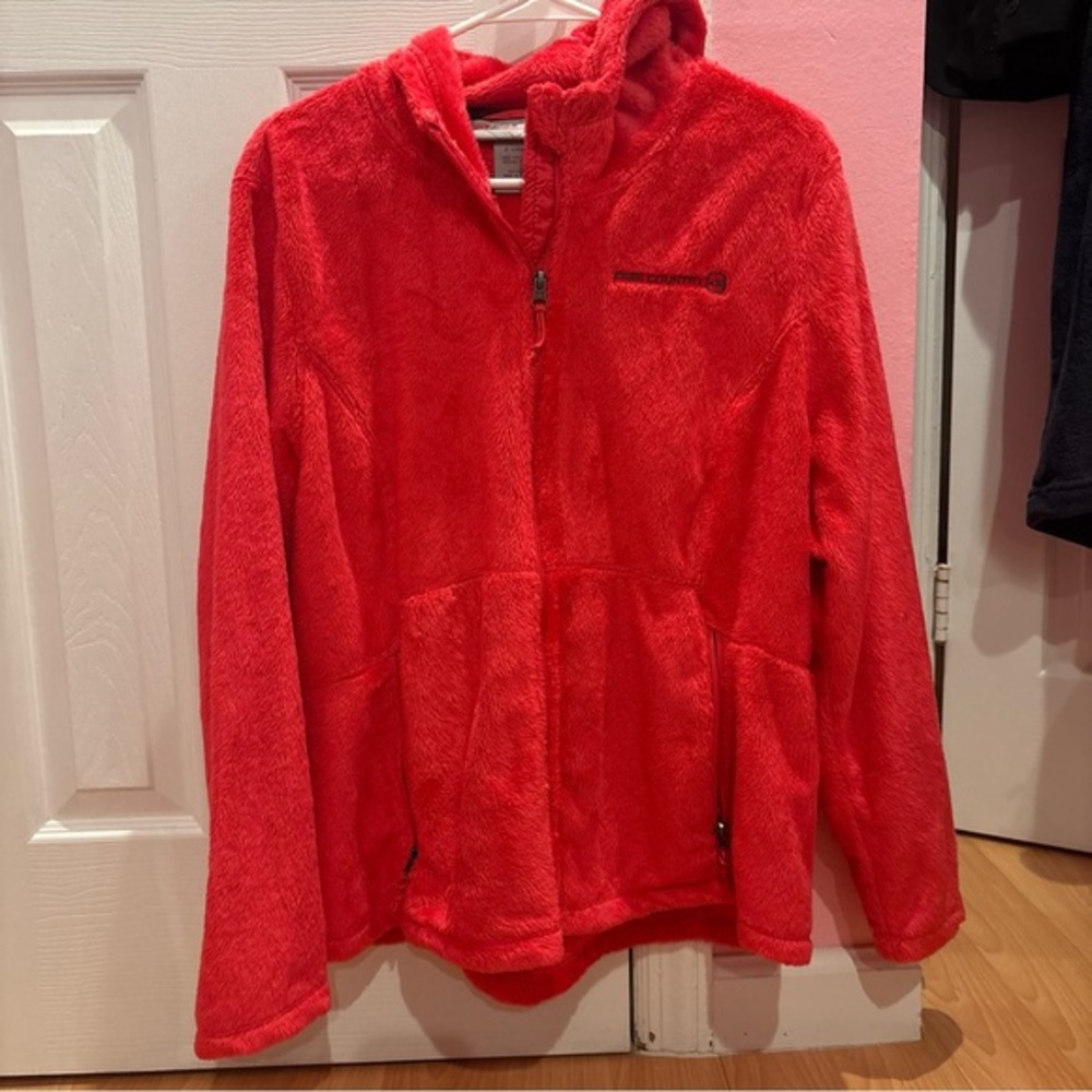 Free Country Bold Red Fur Zip Up Jacket